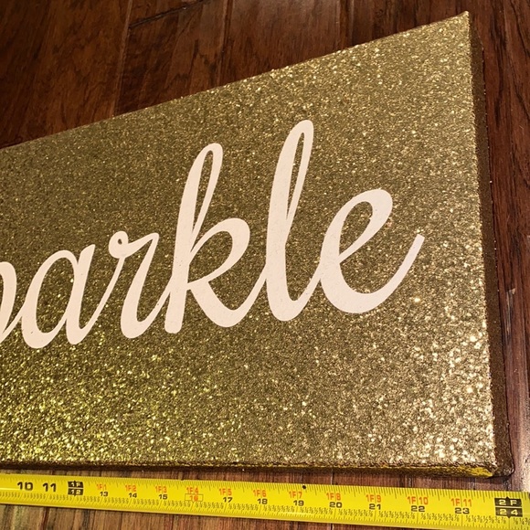 Sparkle ✨ gold glitter wall hanging canvas 1’ x 2’​ - Picture 3 of 14